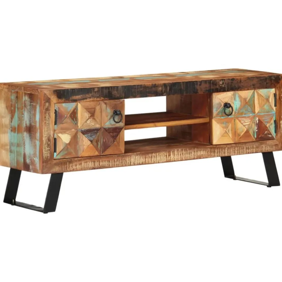 vidaXL Tv-meubel 112x30x45 cm massief gerecycled hout