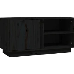 vidaXL Tv-meubel 80x35x40,5 cm massief grenenhout zwart