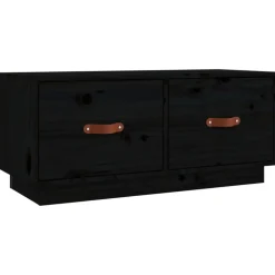 vidaXL Tv-meubel 80x34x35 cm massief grenenhout zwart