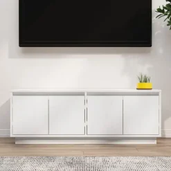 vidaXL Tv-meubel 110x34x40 cm massief grenenhout wit