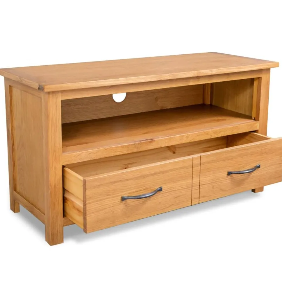vidaXL Tv-meubel 90x35x48 cm massief eikenhout