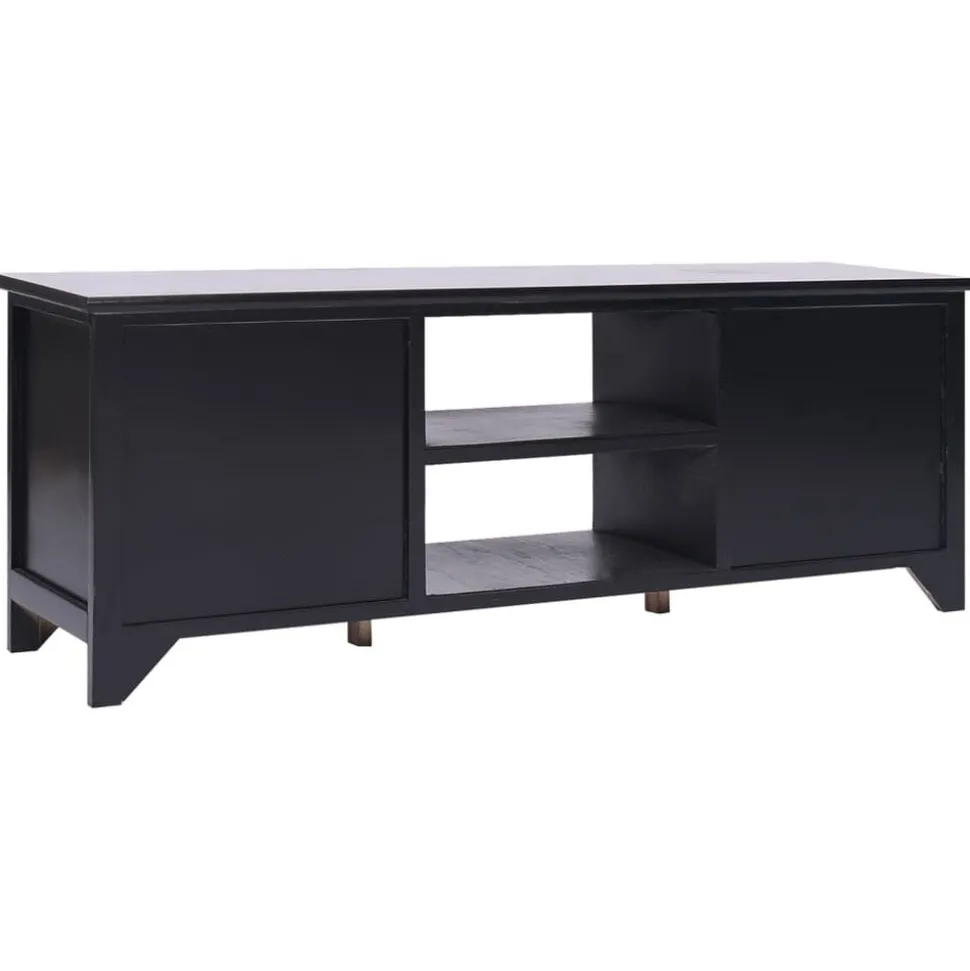 vidaXL Tv-meubel 108x30x40 cm massief paulowniahout zwart