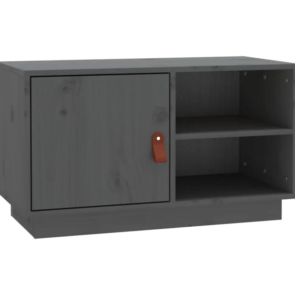 vidaXL Tv-meubel 70x34x40 cm massief grenenhout grijs