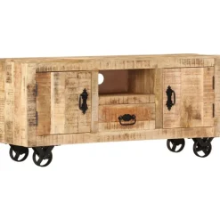 vidaXL Tv-meubel 110x30x50 cm ruw mangohout
