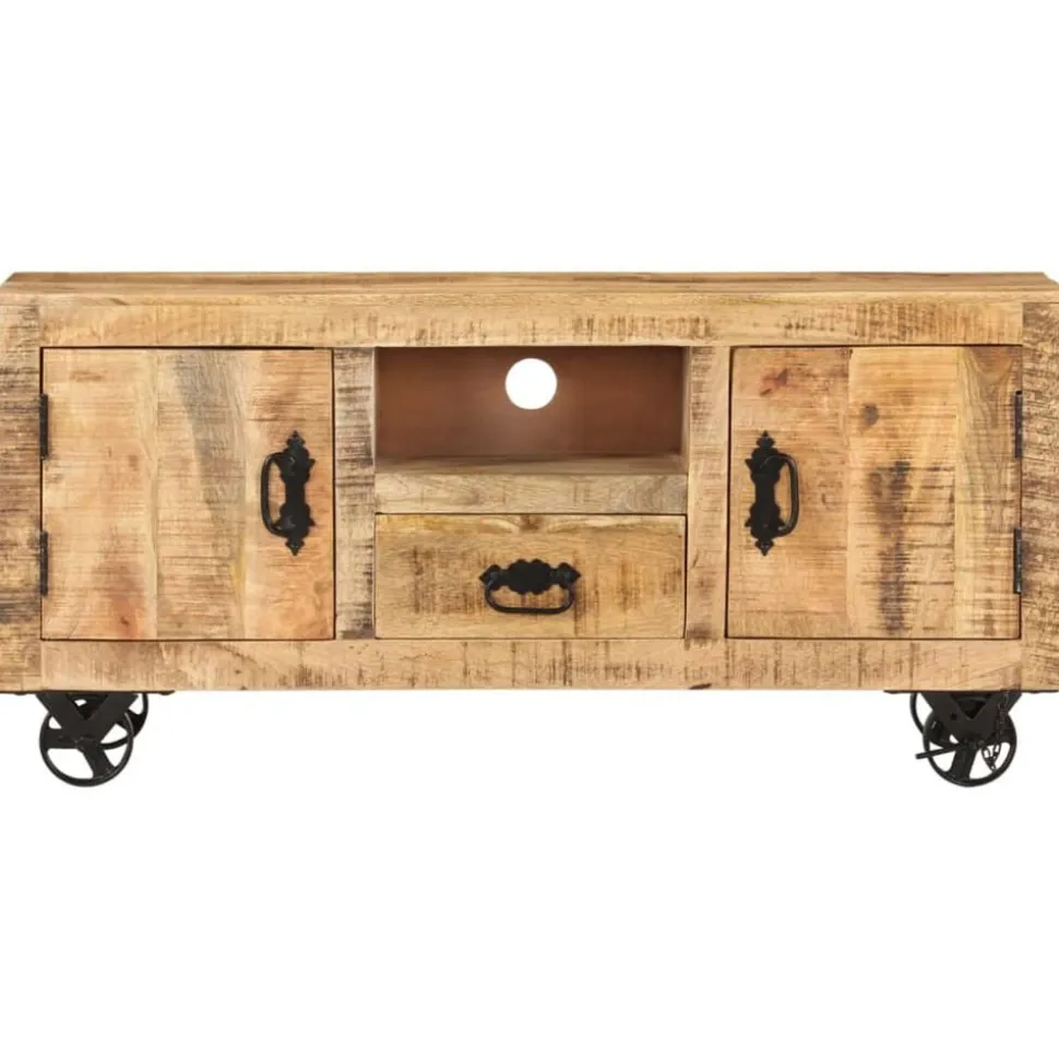 vidaXL Tv-meubel 110x30x50 cm ruw mangohout