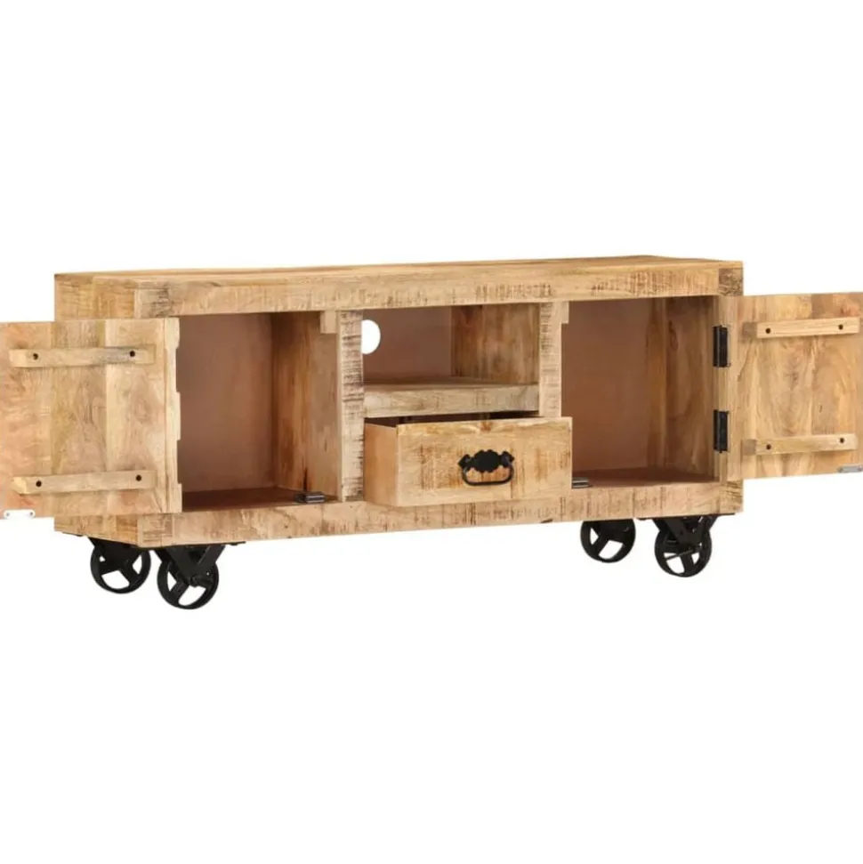 vidaXL Tv-meubel 110x30x50 cm ruw mangohout