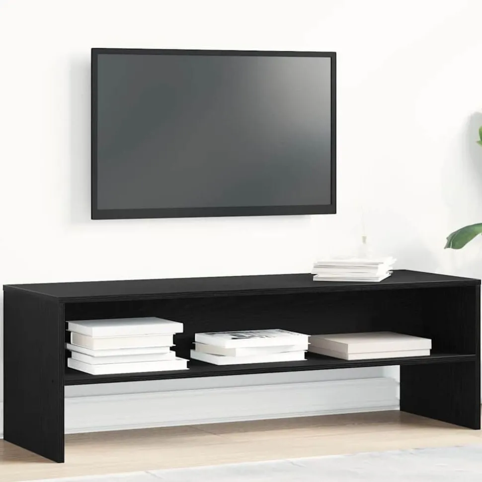 vidaXL TV-meubel 120x40x40 cm spaanplaat zwart eikenkleurig