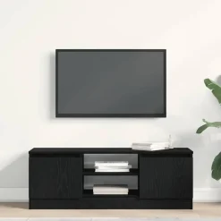 vidaXL Tv-meubel 102x30x36 cm spaanplaat zwart eikenkleurig