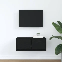 vidaXL TV-meubel 60x31x25,5 cm spaanplaat zwart eikenkleurig