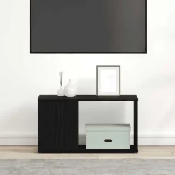 vidaXL Tv-meubel 60x24x32 cm spaanplaat zwart eikenkleurig