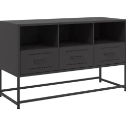 vidaXL Tv-meubel 100,5x39x60,5 cm staal zwart