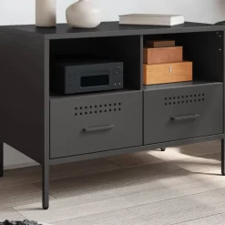 vidaXL Tv-meubel 68x39x50,5 cm staal zwart
