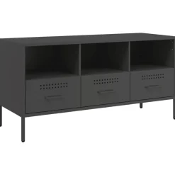 vidaXL Tv-meubel 100,5x39x50,5 cm staal zwart