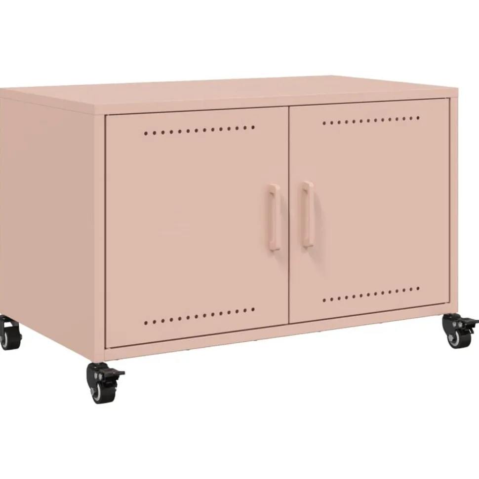 vidaXL Tv-meubel 68x39x43,5 cm staal roze