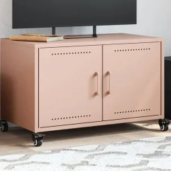 vidaXL Tv-meubel 68x39x43,5 cm staal roze