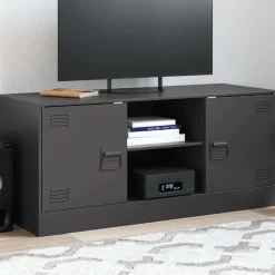 vidaXL Tv-meubel 99x39x44 cm staal zwart