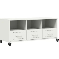 vidaXL Tv-meubel 100,5x39x43,5 cm staal wit