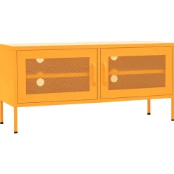 vidaXL Tv-meubel 105x35x50 cm staal mosterdgeel