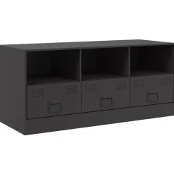 vidaXL Tv-meubel 99x39x44 cm staal zwart