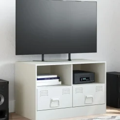 vidaXL Tv-meubel 67x39x44 cm staal wit
