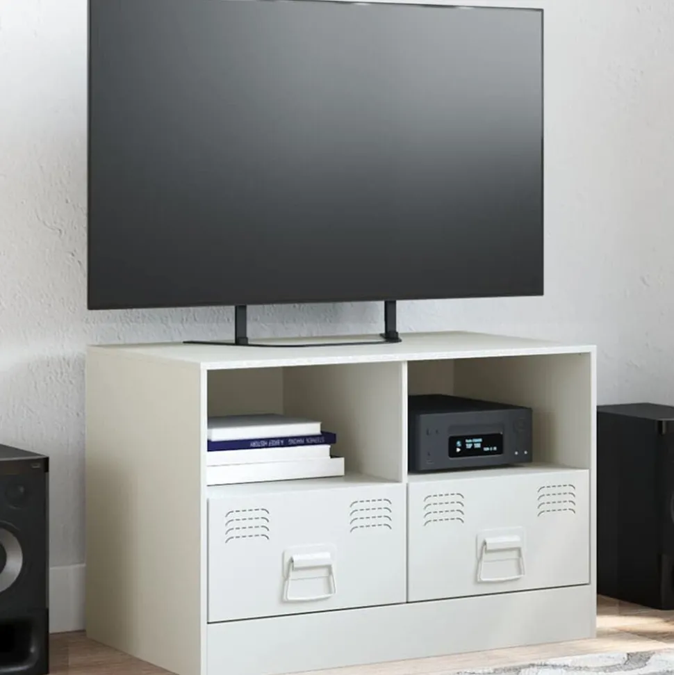 vidaXL Tv-meubel 67x39x44 cm staal wit