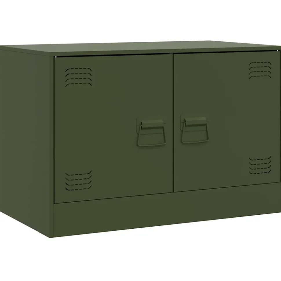 vidaXL Tv-meubel 67x39x44 cm staal olijfgroen