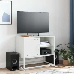 vidaXL Tv-meubel 68x39x60,5 cm staal wit
