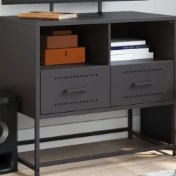 vidaXL Tv-meubel 68x39x60,5 cm staal zwart