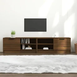 vidaXL Tv-meubelen 2 st 80x35x36,5 cm bewerkt hout bruin eikenkleur