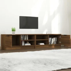 vidaXL Tv-meubelen 2 st 80x35x36,5 cm bewerkt hout bruin eikenkleur