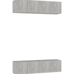 vidaXL Tv-meubelen 4 st 60x30x30 cm bewerkt hout betongrijs