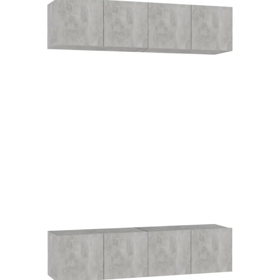 vidaXL Tv-meubelen 4 st 60x30x30 cm bewerkt hout betongrijs