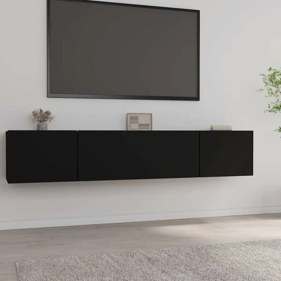 vidaXL Tv-meubelen 2 st 80x30x30 cm bewerkt hout zwart