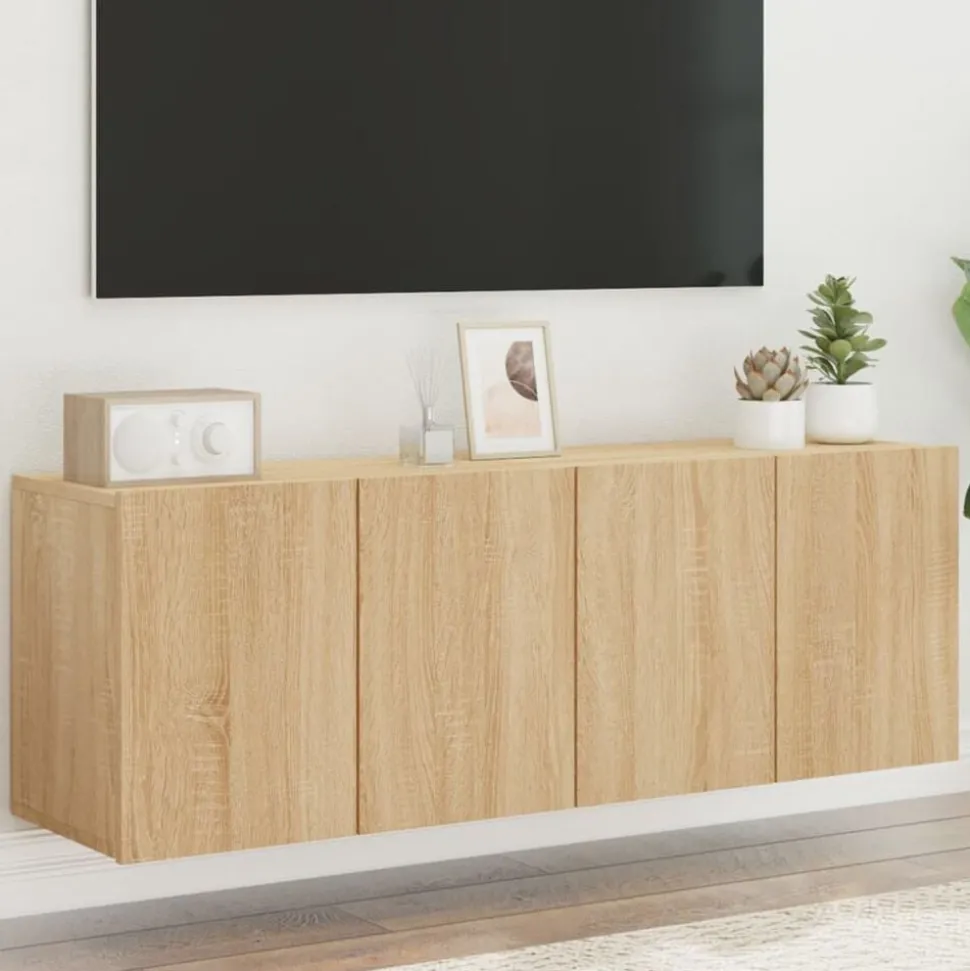 vidaXL Tv-meubels 2 st wandgemonteerd 60x30x41 cm sonoma eikenkleurig
