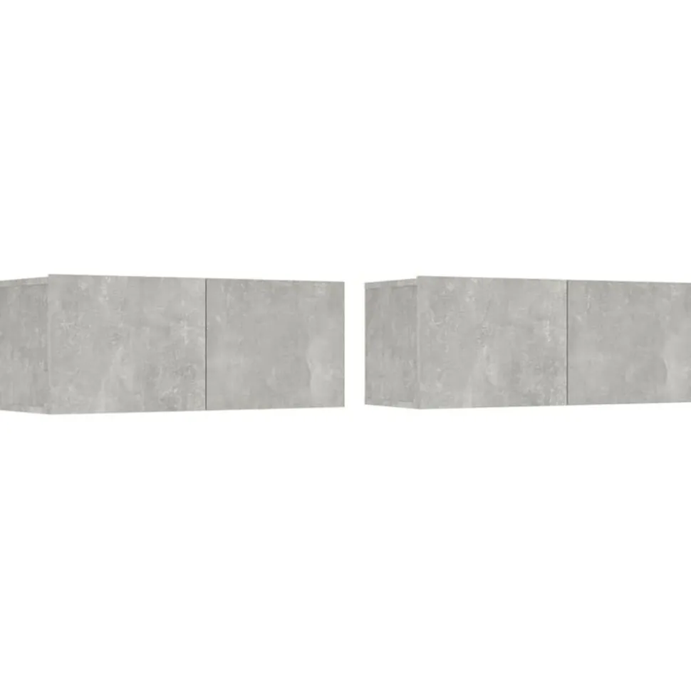 vidaXL Tv-meubels 2 st 80x30x30 cm bewerkt hout betongrijs