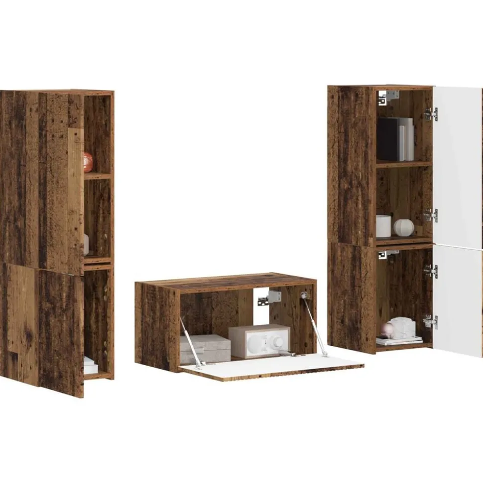 vidaXL Tv-meubelset 5 pcs Oud Hout Bewerkt hout