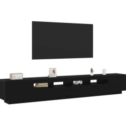vidaXL Tv-meubelset 3 pcs Zwart 260 x 35 x 40 cm Bewerkt hout