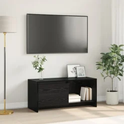 vidaXL Tv-meubelset Zwart Eiken 90 x 35 x 40 cm Bewerkt hout