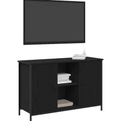 vidaXL Tv-meubelset Zwart Eiken 101 x 35 x 65 cm Bewerkt hout
