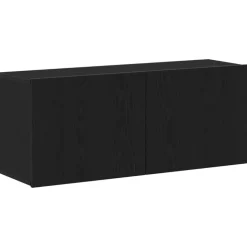 vidaXL Tv-meubelset Zwart Eiken 100 x 30 x 41 cm Bewerkt hout