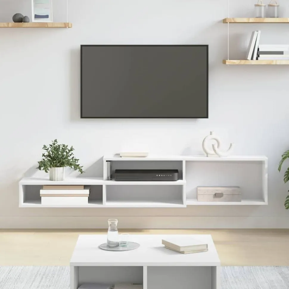 vidaXL TV-stand 150x25x28,5cm Bewerkt hout