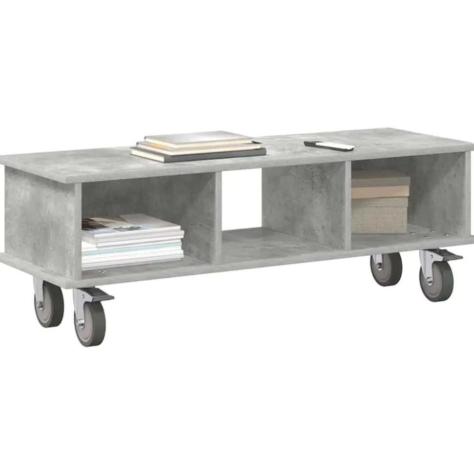 vidaXL TV-standaard Beton Grijs 100 x 35 x 35 cm Bewerkt hout