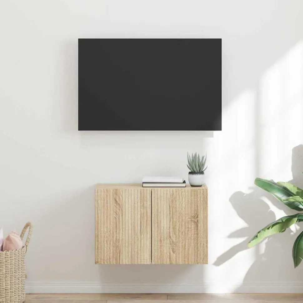 vidaXL TV-wandkast Sonoma Eiken 59,5 x 31 x 40 cm Bewerkt hout