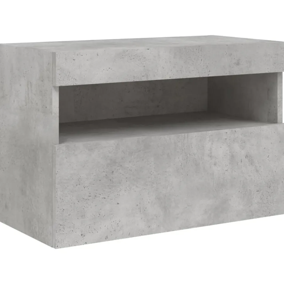 vidaXL Tv-wandmeubel met LED-verlichting 60x30x40 cm betongrijs