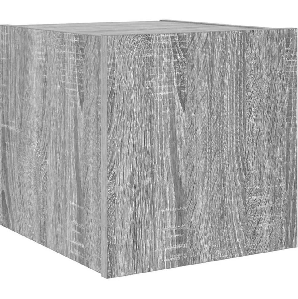 vidaXL Tv-wandmeubel met LED-verlichting 30,5x35x30 cm grijs sonoma