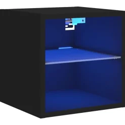 vidaXL Tv-wandmeubel met LED-verlichting 30x28,5x30 cm zwart