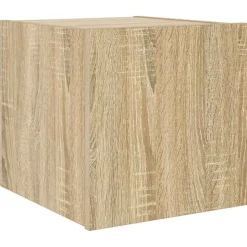 vidaXL Tv-wandmeubel met LED-verlichting 30,5x35x30 cm sonoma eiken
