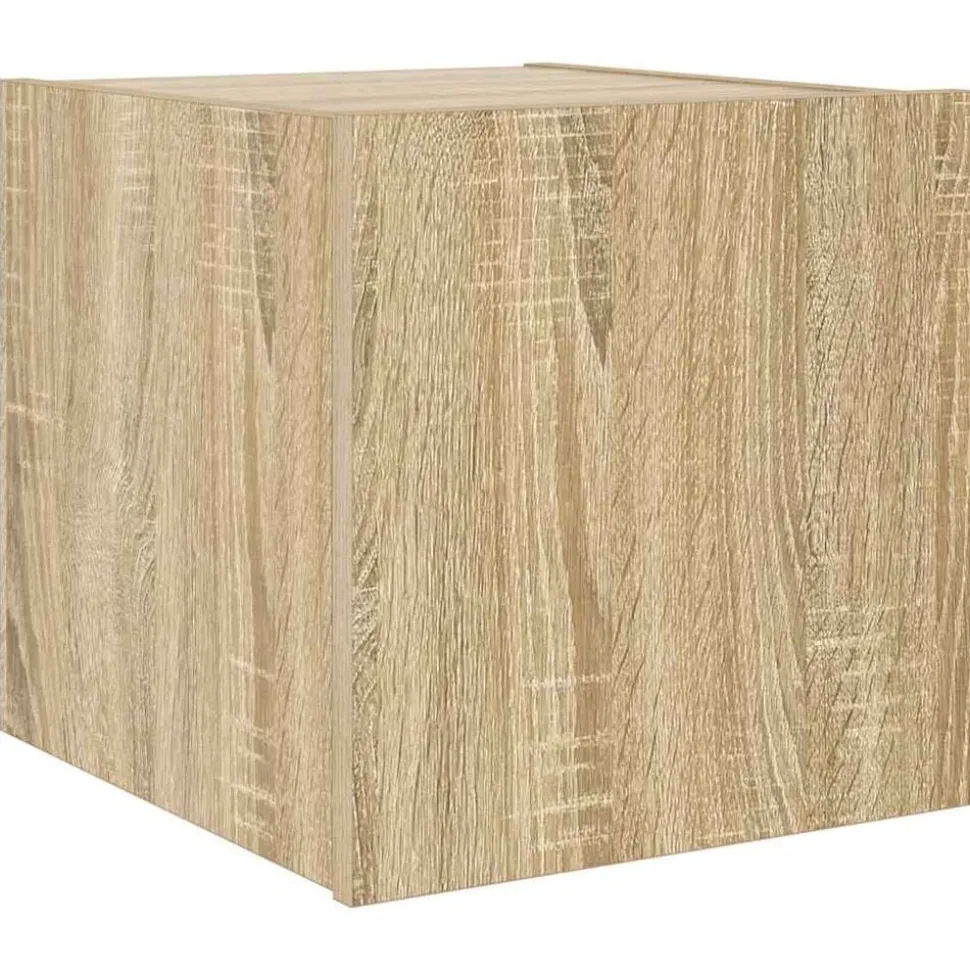 vidaXL Tv-wandmeubel met LED-verlichting 30,5x35x30 cm sonoma eiken