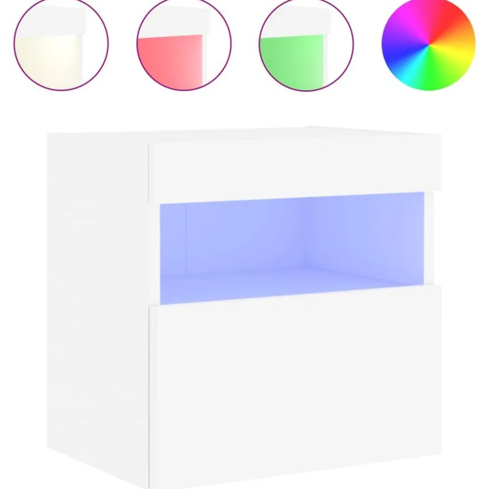 vidaXL Tv-wandmeubel met LED-verlichting 40x30x40 cm wit