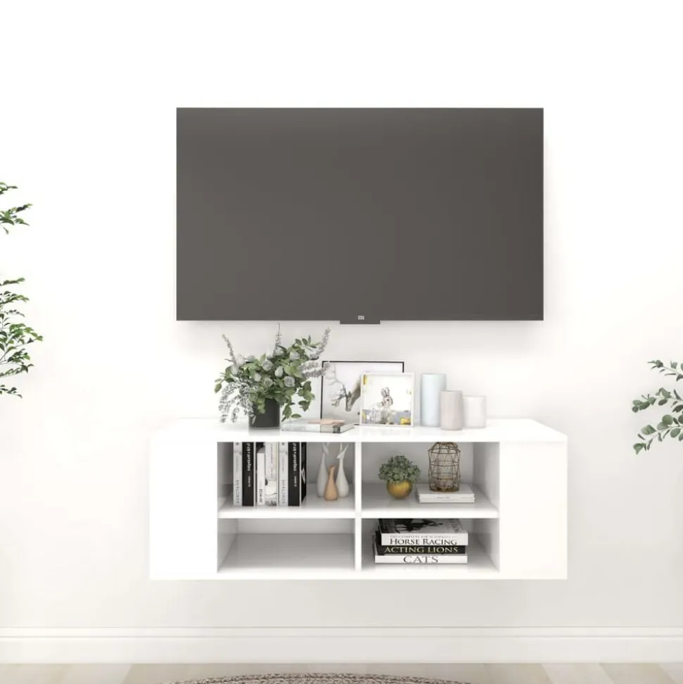 vidaXL Tv-wandmeubel 102x35x35 cm bewerkt hout wit